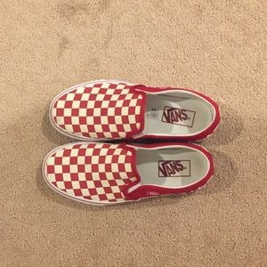 Red Checkered Vans. Size 7.5.